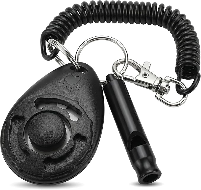 Puppy Training Clicker, Dog Training Tool, Cat Clicker, Dog Training Clicker, Dog Clicker - 2-Pack (with Wrist Strap) Black
