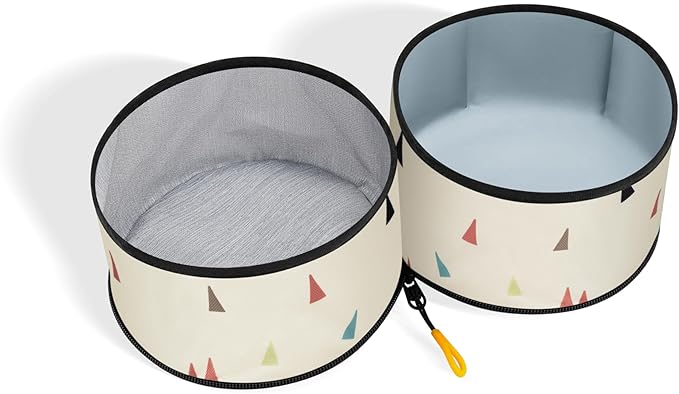 OllyDog Superbowl | Collapsible Dog Travel Bowl | 2-Compartment Food & Water | Foldable Portable Dog Dish | Hiking Camping Backpacking | Small Medium Large Dogs (Terrazzo)