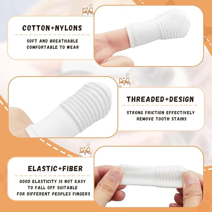 Dual Sided Cat Toothbrush Dog Toothbrush Finger Brush Micro Head to fit into Small to Large Dogs & Cats (Black, Small)