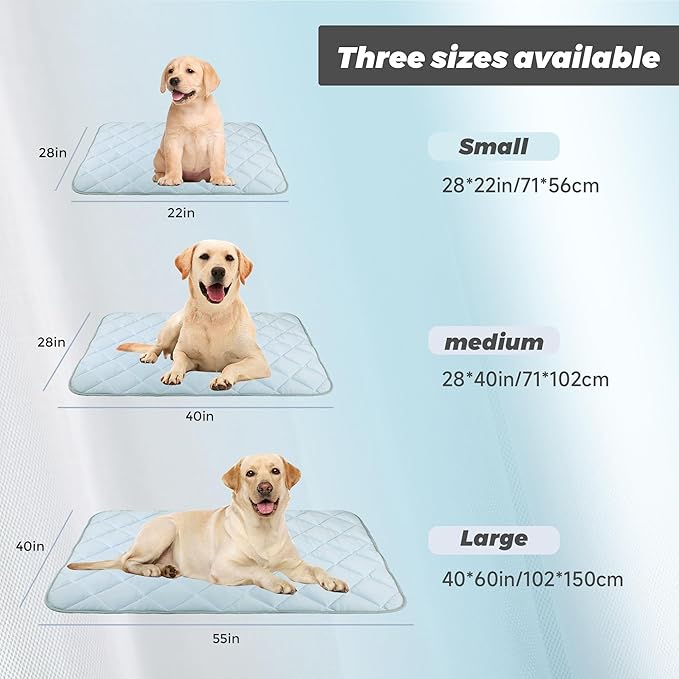 Dog Cooling Mat, Pet Washable Non-Toxic Summer Dogs Cats Cooling Pads Sleeping Kennel Mats Cool Ice Blanket for Indoor & Outdoor Dog Beach Essentials Gray Small