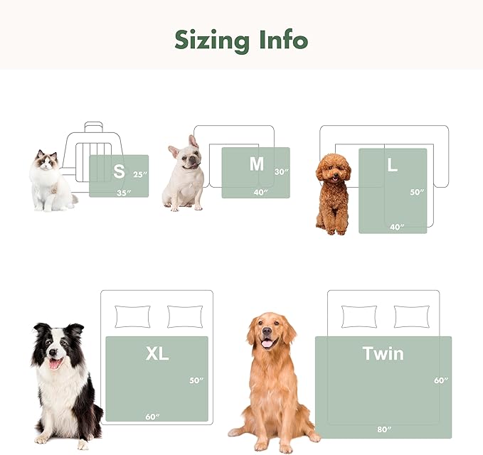 Soft Cozy Waterproof Twin Blanket for Bed Intimacy - Room Decor Large Dog Blankets for Bed Protector, Washable Pet Blankets for Indoors & Outdoors, Cream, 60"x80"