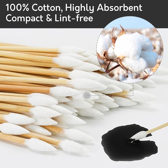 500PCS 6" Gun Cleaning Cotton Swabs with Storage Box, Lint Free Gun Cleaner Swab