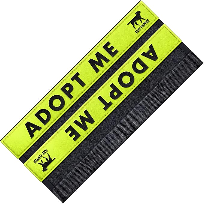 Tuff Pupper Waterproof Leash Sleeve | Fits Any Standard Size 1 Inch Wide Leash | Dual Sided Message | Durable Neoprene & Silicone | Odor & Stink Proof | Easy Secure On & Off (1 Pack, Adopt Me)