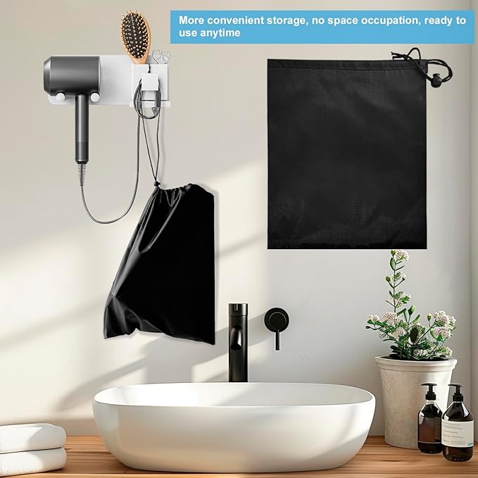 Hair Dryer Stand Holder 29-59Inch Adjustable Hands-Free Blow Dryer Holder with 360-Degree Rotation, Non-Slip Tripod, Universal Clip & Storage Bag for Bathroom, Vanity, Makeup Room