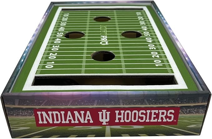 Pets First NCAA Indiana Hoosiers Cat Scratcher Box, Game Day Cat Toy, NCAA Football Field Designed Cat Scratcher and Lounge, Stimulating Cat Game
