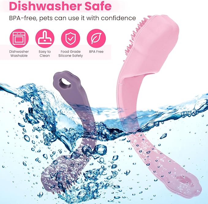 4 Pack Silicone Dog & Cat Finger Toothbrush Kit, Food Grade Toothbrush for Dog, Safe, Non-Toxic, Easy Teeth Cleaning, Prevents Bad Breath & Oral Inflammation