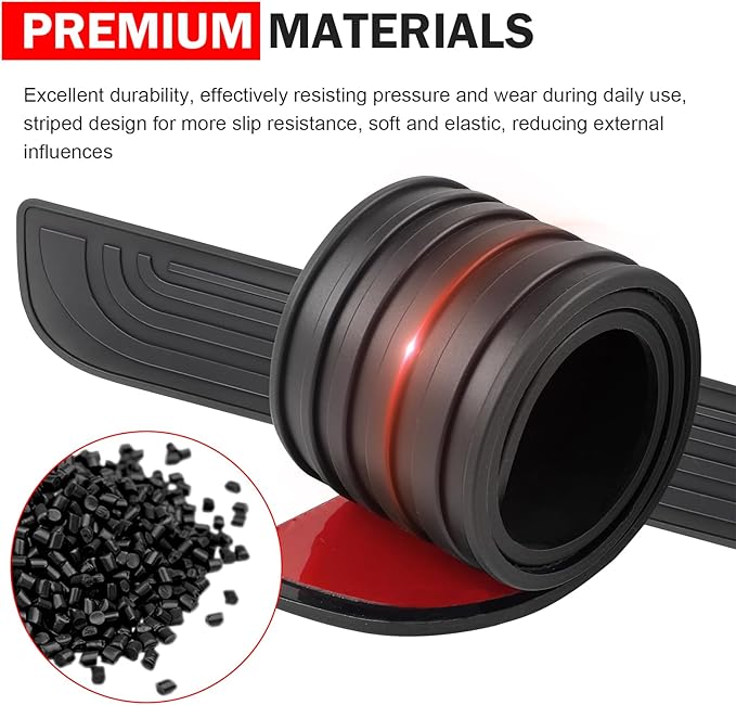 4PCS Car Door Sill Protector, Anti-Scratch Door Edge Guards Protector, Rubber Car Door Sills Scratch Protection, Universal Auto Threshold Pedal Edge Protector Strip (Black, Width 2.36")