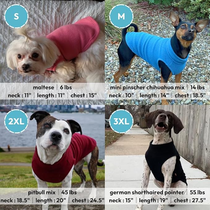 Gooby - Stretch Fleece Vest, Pullover Fleece Vest Jacket Sweater for Dogs, Indigo Blue, Medium Length (11")