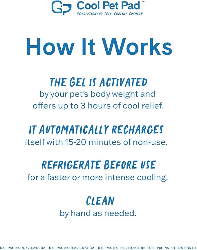 The Green Pet Shop Cool Pet Pad - Extra Large, Latte- Self-Cooling, Pressure Activated Mat for Dogs & Cats from 80+ lbs - Non-Toxic Gel, No Water Needed