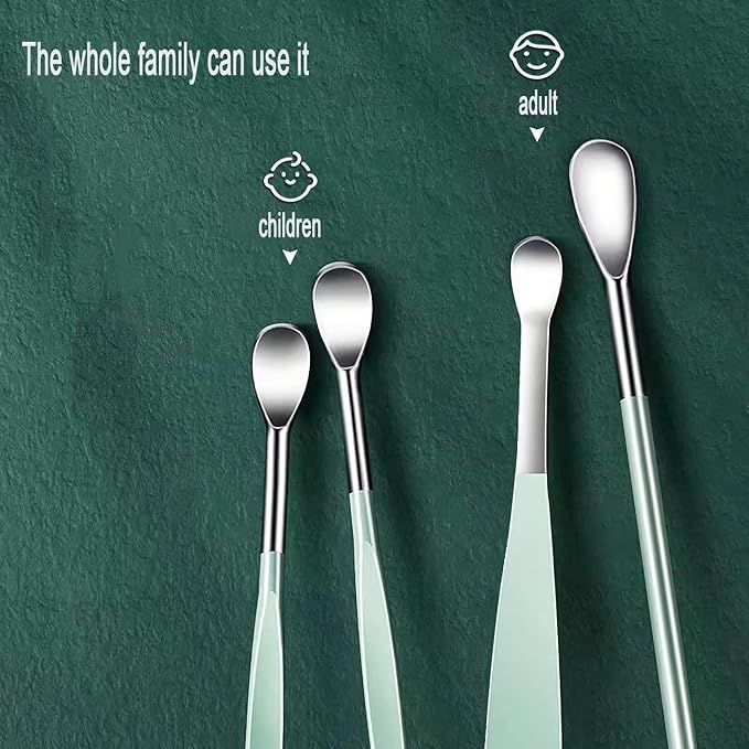 12 Pcs Ear Pick Earwax Removal Kit, Ear Cleaning Tool, Stainless Steel Earwax Removal Tool with Leather Storage Box (Black&Green)