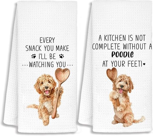 Goldendoodle Dog Kitchen Towels Set of 2,Dog Mom Gifts for Women, Goldendoodle Gifts Hand Towels, Gift for Golden Doodle Lovers Dish Towels Dishcloths Tea Towels for Kitchen, 16x24 Inch