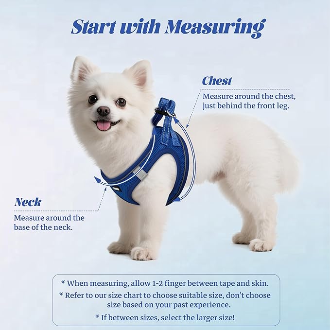 YIMEIS Dog Harness and Leash Set, No Pull Soft Mesh Pet Harness, Reflective Adjustable Puppy Vest for Small Medium Large Dogs, Cats (Royal Blue, Small (Pack of 1)