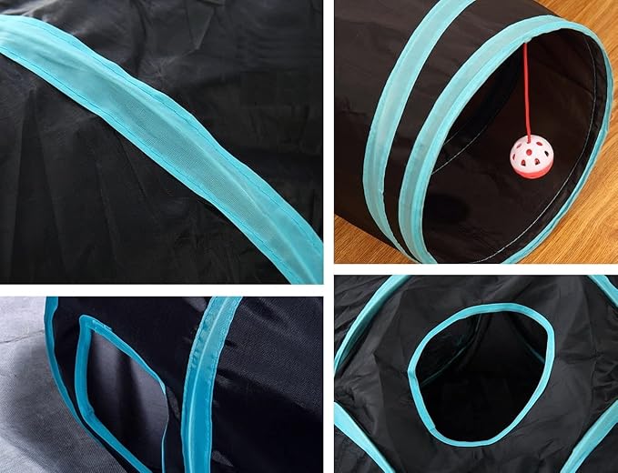 Cat Tunnels, Pet Ferret Rabbit Bunny Tunnels Tubes Subway Habitats, S-Style, DIY Cat Peekaboo Maze House Tent Bed, Kitten Interactive Toy (YY Type Tubes)