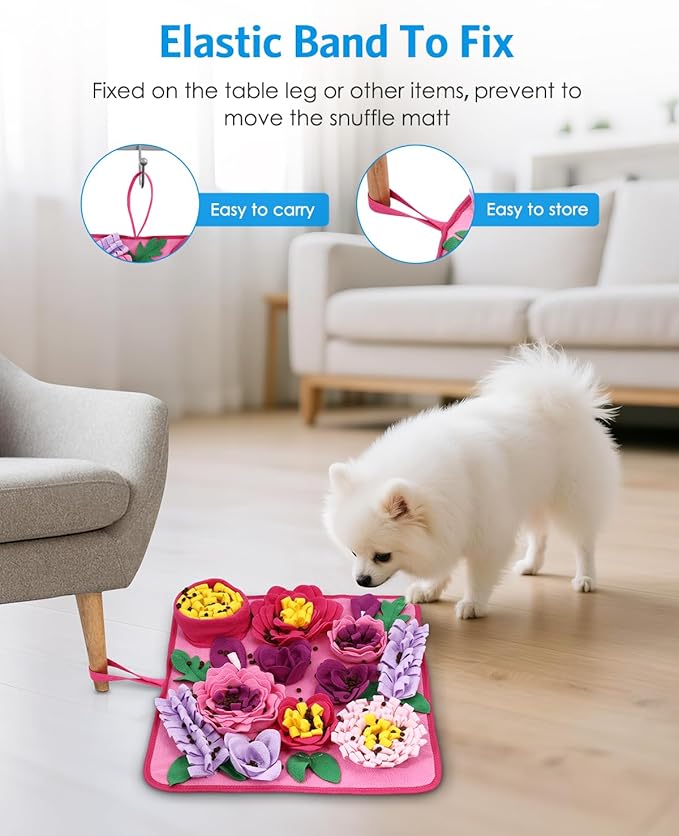 AMIR Snuffle Mat for Dogs, Dog Snuffle Mat, Slow Feeding Sniff Mat for Dogs Encourages Foraging Skills, Reduces Stress, and Aids in Training