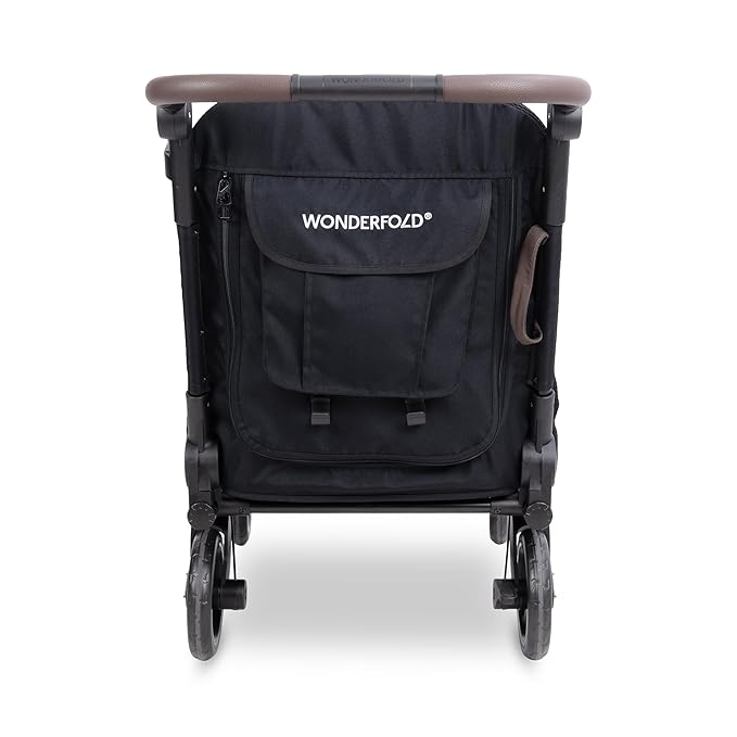 WonderFold PF Luxury FlatFold Pet Stroller Designed for Comfortable Elevated Everyday Walks - Black, Medium (Up to 66 lbs)