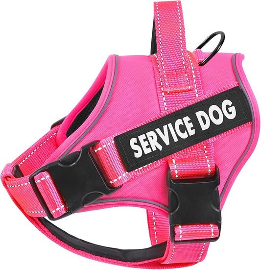 voopet Service Dog Harness, Emotional Support Pet Vest Harness, Reflective Breathable & Adjustable No Pull ESA Harness for Small Medium Large Dogs (with 4 PCS Removeable Tags),XX Large (Pack of 1)
