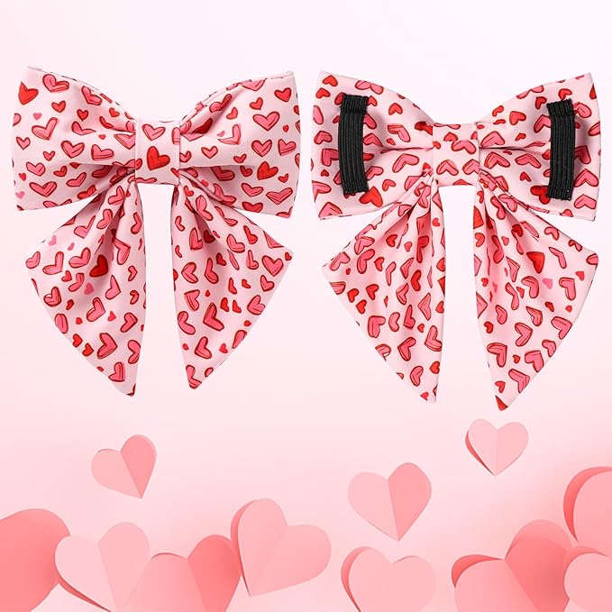 Valentine's Dog Collar & Bow Tie Set,UP URARA PUP Soft & Comfortable Pet Collar with Premium Plastic Buckle for Small, Medium, Large Dog,M