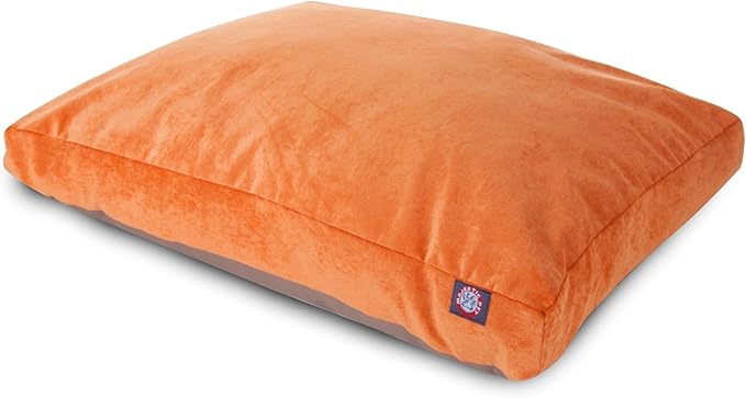 Majestic Pet Villa Rectangle Dog Bed Washable – Non Slip Comfy Pet Bed – Crate Bed with Removable Washable Cover – Kennel Bed for Sleeping, Polyester Fiber, X-Large, Orange