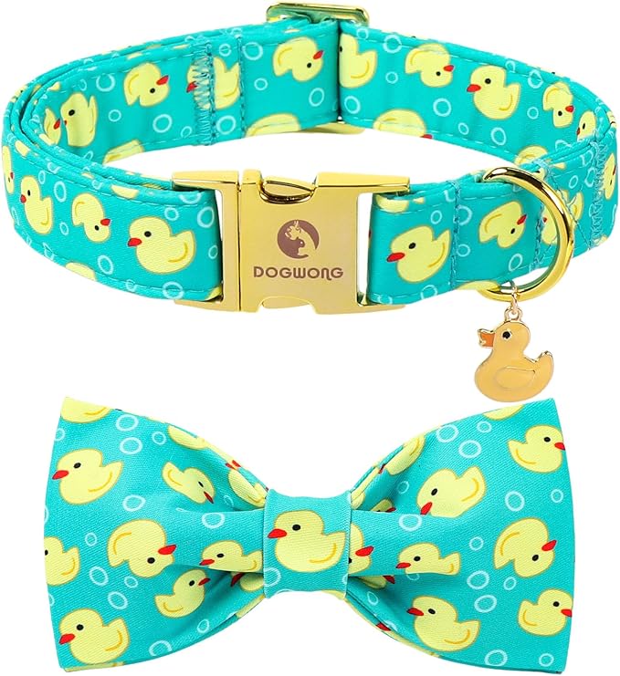 Duck Dog Collar for Boy Dogs, Spring Summer Boy Dog Collar with Bowtie- Adjustable Sailor Bow Small Dog Collars for Male Dogs S