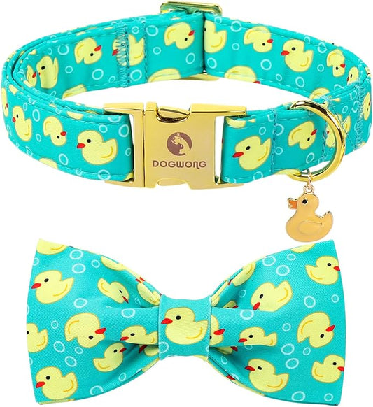 Duck Dog Collar for Boy Dogs, Spring Summer Boy Dog Collar with Bowtie- Adjustable Sailor Bow Small Dog Collars for Male Dogs S
