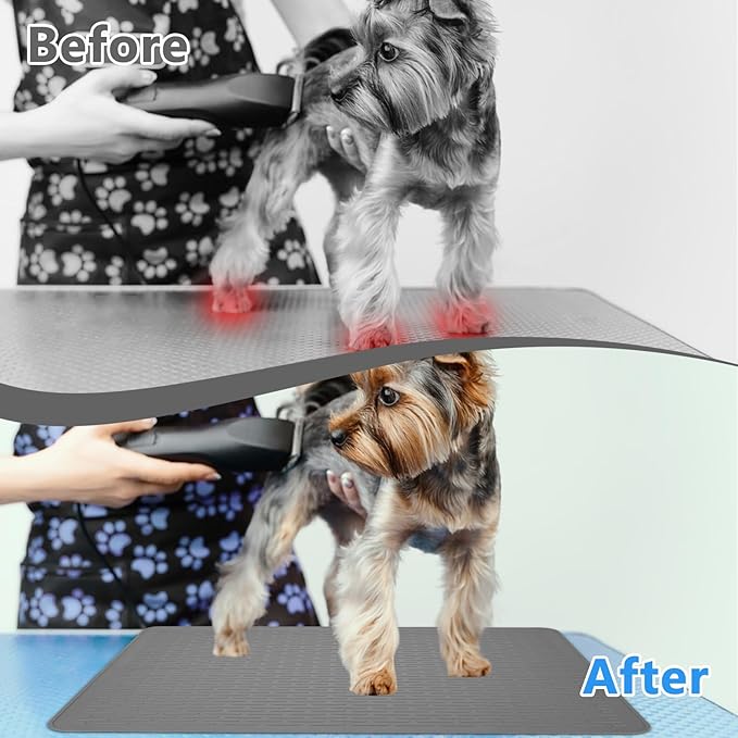 Dog Grooming Table Mat Pad Non Slip - 28" x 19.7" Silicone for Cat Litter Mat, Waterproof Soft Pet Grooming Table Mats for Home Use & Professional Salon