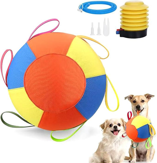 Herding Ball for Dogs,10 Inch Dog Training Balls with Heavy-Duty Handle Cover and Pump,Interactive Dog Toy Herding Ball for Australian Shepherd, Border Collie, Large Breed