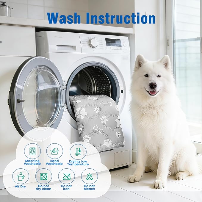 Dog Cooling Mat for Extra Large Dogs, Cool Dog Bed Mat for Indoor & Outdoor, Q-Max>0.5, Machine Washable Non-Toxic Pet Self Cooling Pad for Kennel, Crate, Car - XXL(48" x 30") - Grey