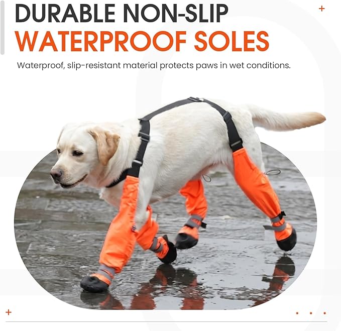 Waterproof Dog Boots for Small Medium Dogs Dog Paw Protectors Dog Suspender Boots Anti-Slip Pet Shoes for Outdoor Walking Stay-On,Dirt-Proof Comfortable Booties