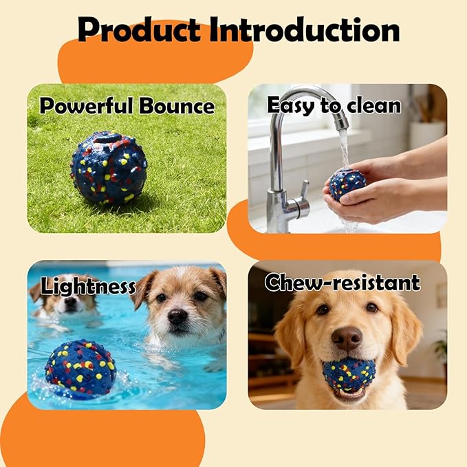 Interactive Dog toys, Smart Dog ball, E-TPU Material Automatic Moving, Bouncing, Vibrating ball Durable Duraspin Design for Aggressive Chewers.Keeps Dogs Busy and Entertained.Suitable for all dogs