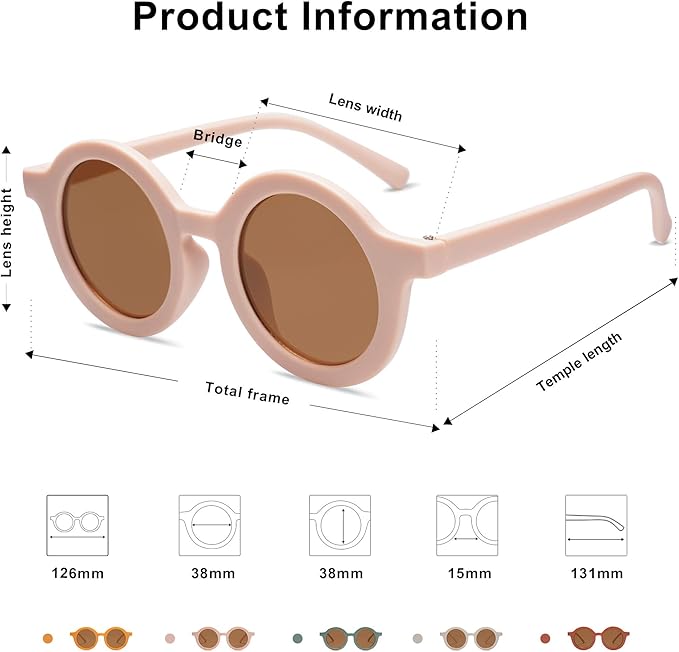 SOJOS Cute Round Polarized Sunglasses for Kids Girls Boys UV400 Protection De Sol Gafas Beach Holiday
