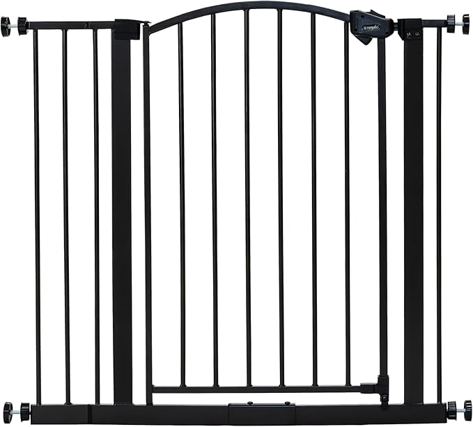 Regalo Safety 30-35” Extra Wide Baby Gate for Doorways & Bottom of Stairs, Pressure Mounted Walk-Through Gate for Babies, Toddlers & Pets, Bronze
