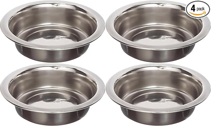 4 Pack Stainless Steel Cat & Dog Bowls, 8 oz Each, Small Pet Feeding Dishes for Food & Water, Lightweight & Durable