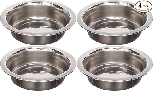 4 Pack Stainless Steel Cat & Dog Bowls, 8 oz Each, Small Pet Feeding Dishes for Food & Water, Lightweight & Durable
