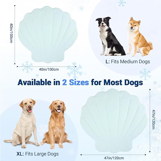 Dog Cooling Mat, 40'' × 40'' Large, Q-Max>0.4 Self-Cooling Mat for Dog, (Cool & Warm) Double-Sided Pet Cool Pads for Summer, Crate, Kennel, Machine Washable,Cat Cool Bed,Non-Gel, Sky Blue