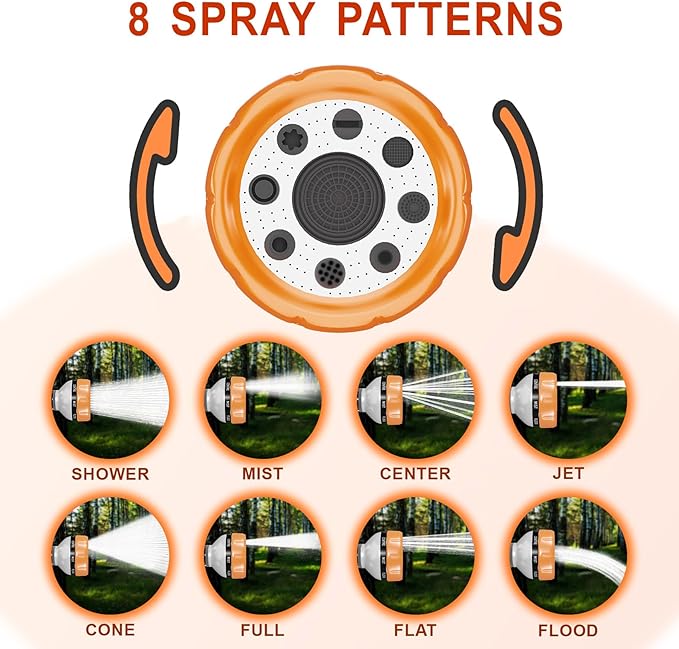 Premium Dog Washing Hose Attachment, 8-Pattern Dog Bath Sprayer, Easy-Control Hose Nozzle with Soap Dispenser for Garden, Pet Shower and Car Wash