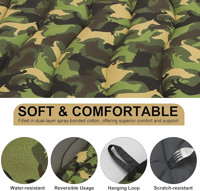 BINGPET Outdoor Travel Dog Bed for Large/Medium Dogs,Portable Waterproof Camping Mat with Carry Bag,Foldable Outside Bed,Machine Washable Indoor Pet Mat for Small,Medium and Large Dogs 26"x43"