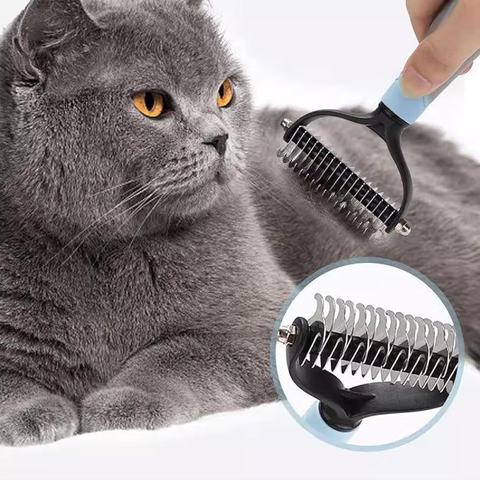 Dog Grooming Rakes, Deshedding Dog Brush, Undercoat Rake For Dogs, Fur Hair Knot Cutter Rake Brush For Shedding Grooming Tool for Detangling and Dematting (S-pink)