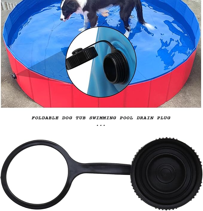 Dog Pool Drain Plug Pet Dog Bath Tub Swimming Pool Plug Cap Collapsible Puppy Cat Indoor Outdoor Bathing Tub Swimming Pool Plug Cap for Foldable Pet Swimming Pool