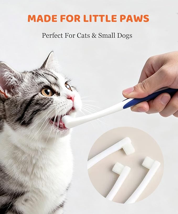 5Pack Ultra Soft Pet Toothbrush for Small Dog & Cat Toothbrush Set with 2 Finger Brushes - Soft Bristles for Gentle Pet Dental Care, Teething & Gingivitis Prevention for Puppies & Kittens