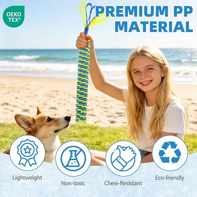 Floating Pool Dog Toys for Water Fetch, Durable Tug Of War Dog Chew Toys for Small Medium Large Dogs, Interactive Outdoor Summer Essentials for Lake Beach Dummy Retrieving Bumper Training 2 Pack