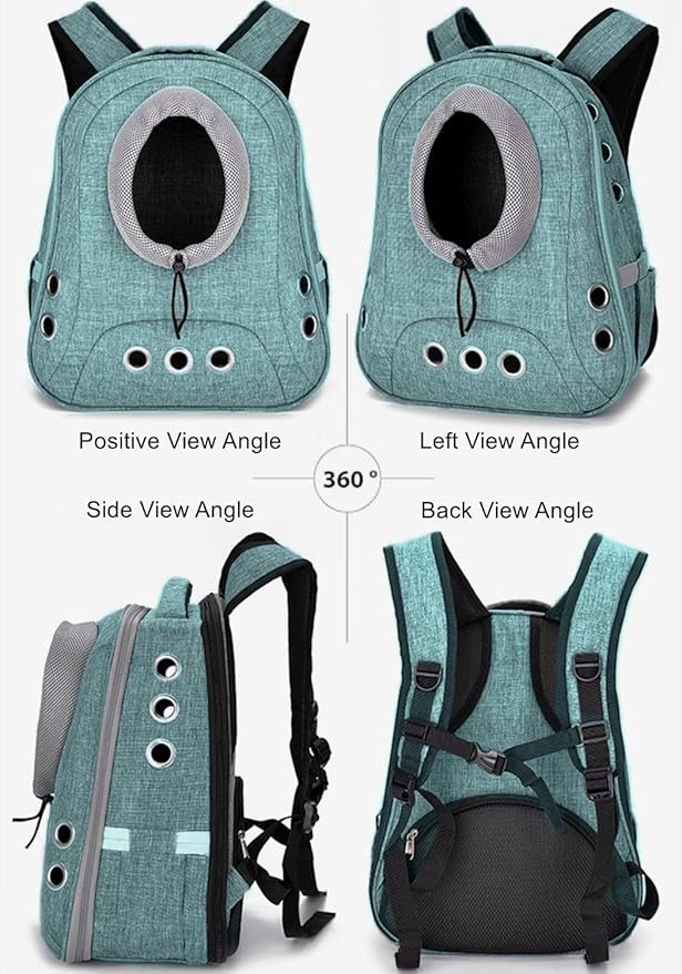 Small Dog Cat Chest Backpack Carrier,Large Space Ventilated Front Facing Backpack Carrier for Puppy,Lightweight Doggy Backpack for Hiking,Camping,Travel,Outdoor,Max 12 lbs(Cyan)