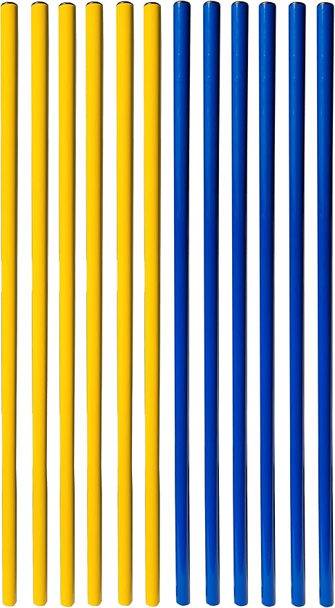 ActiveDogs Agility Above Ground Weave Poles - Outdoor Dog Obstacle Agility Training Exercise Equipment (Competition Weave Pole System - 12 Pole)
