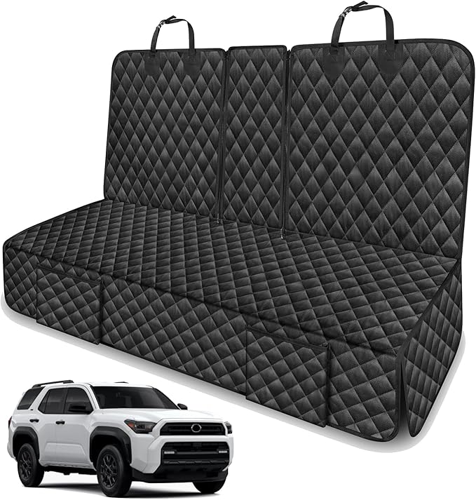 Dog Car Seat Cover for Back Seat Compatible with Toyota 4Runner 4-Runner Highlander Grand Highlander Accessories 2000-2025 2026, Waterproof & Non-Slip Car Pet Bench Rear Seat Covers