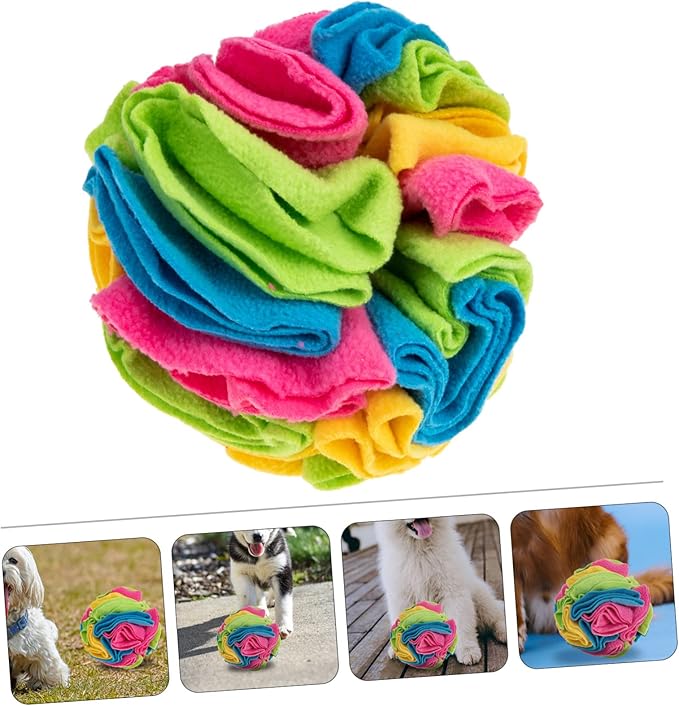 Pet Dog Sniffing Ball Toy Durable Chewing and Feeding Toy for Interactive Play Reduces Stress and Improves Sense of Smell Washable and Reusable Candy Color Design