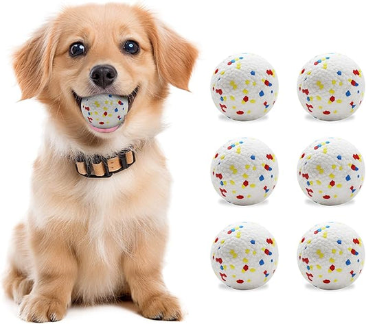 6 Pack Dog Balls, Specially Designed for Dogs that Like to chew, 2.2inch Stain-Resistant/Easy-Clean White Balls, Perfect for 2.2 Inch Automatic Dog Ball Launcher (ETPU Material)