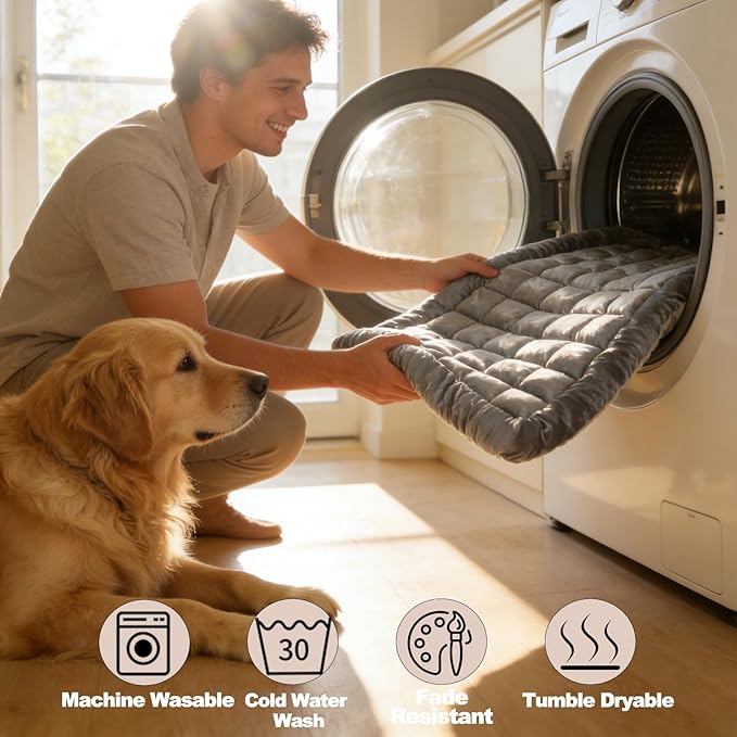 Dog Car Seat Cover for Back Seat, Sliver Gray Flannel Pet Bed Mat, Non-Slip Waterproof Bottom, Washable Dog Bed & Seat Protector for Cars SUVs Trucks, Fits Backseat Extenders