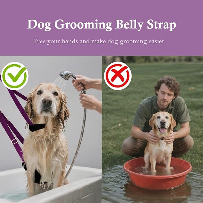 Pet Grooming Loop and Belly Strap for Dogs with Extension Strap, Nylon Restraint Noose Adjustable Slip Rope Dog Grooming Supplies for Dog Grooming Arm and Pet Grooming Table - 3 Pack