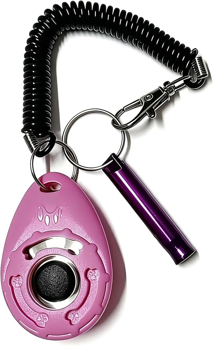 Puppy Training Clicker, Dog Training Tool, Cat Clicker, Dog Training Clicker, Dog Clicker - 2-Pack (with Wrist Strap) Pink