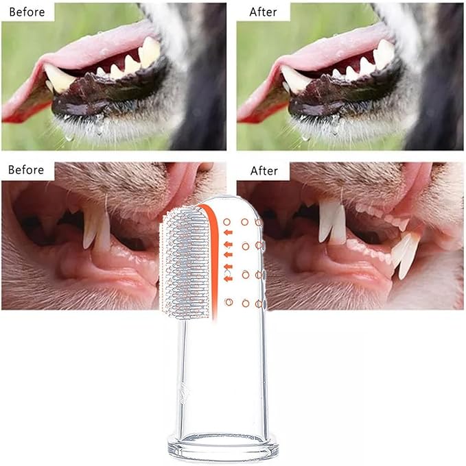 10Pcs White Dog Finger Toothbrush Food Grade Soft Bristles Pet Toothbrush, Soft Silicone Cat Toothbrush Washable and Comfortable Dog Toothbrushes