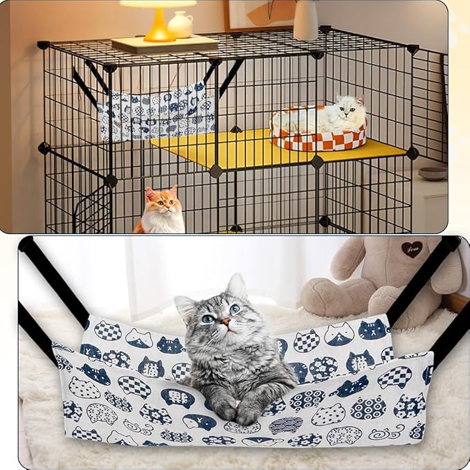 Cat Hammock & Bed - Large & Kitten Sizes - Cat Cages & Accessories - Indoor & Outdoor